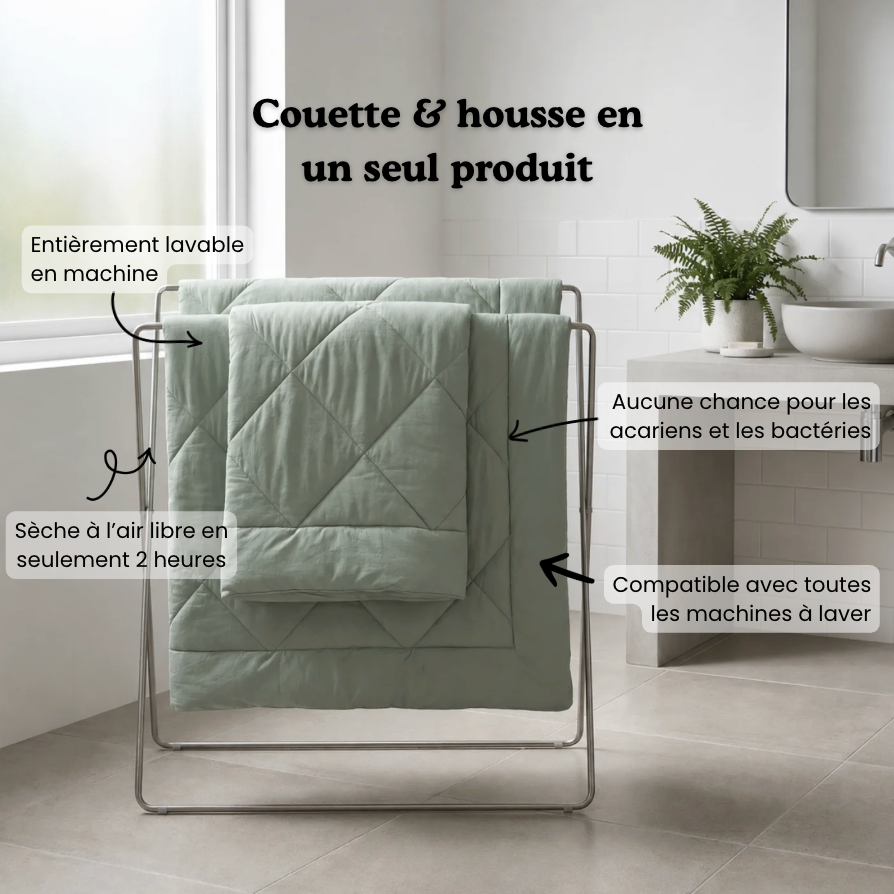 SoftSleep® – La couette thermorégulatrice qui remplace vos draps et sèche en un temps record
